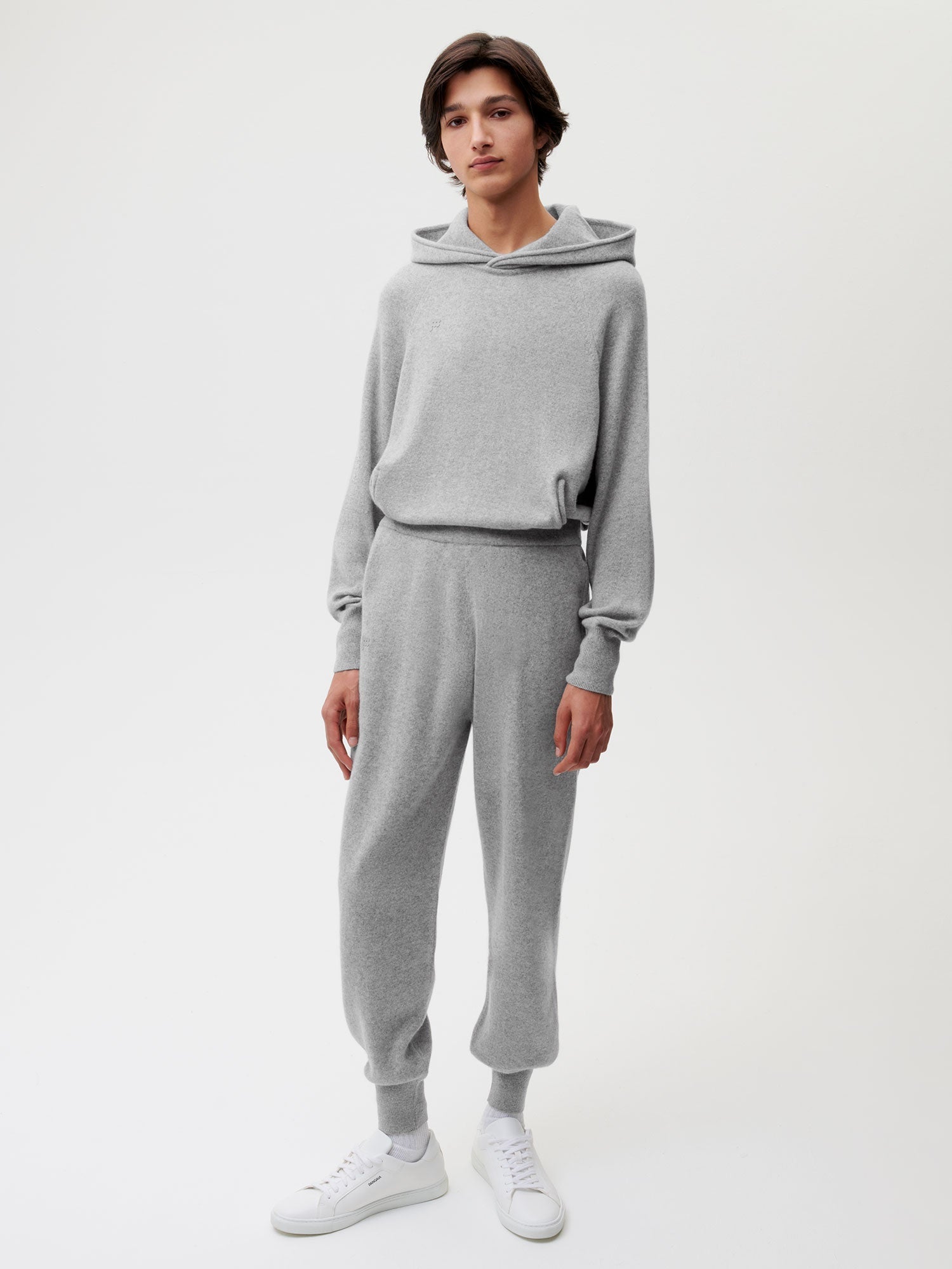 Cashmere Track Pants Pale Grey Melange Male