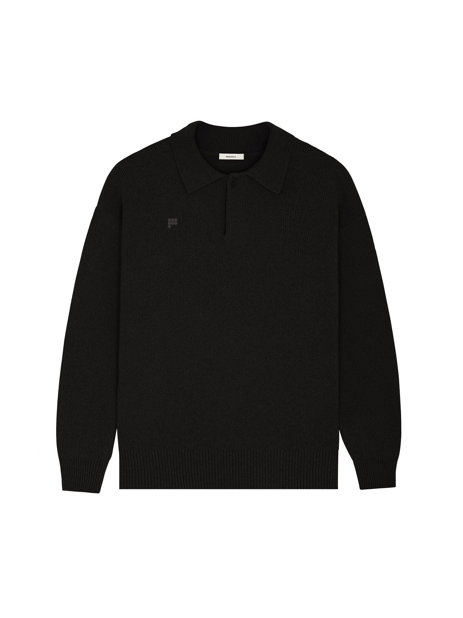 DNA_Recycled_Cashmere_Polo_Sweater_Black_packshot