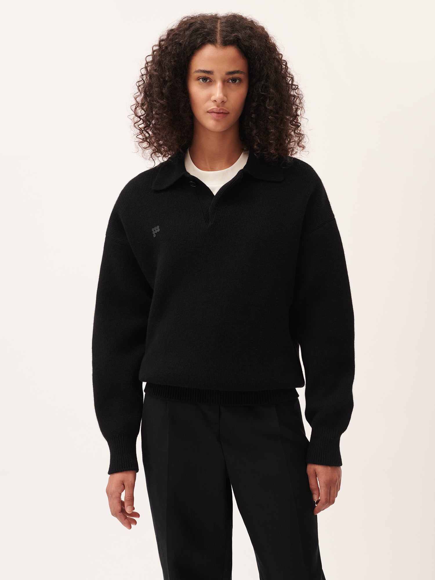 DNA_Recycled_Cashmere_Polo_Sweater_Black_female