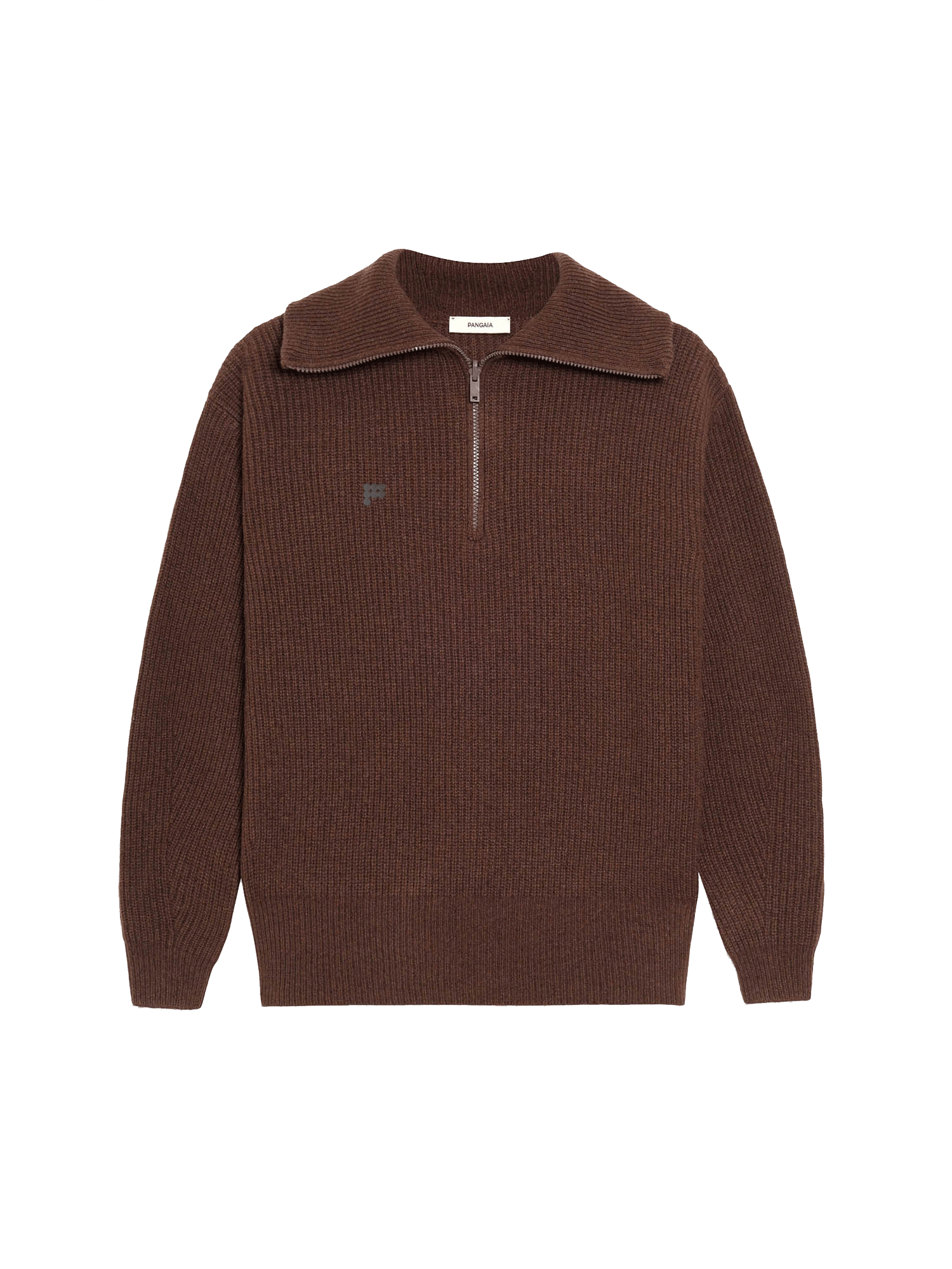 Recycled Cashmere Half Zip‚Äîchestnut brown-packshot-3