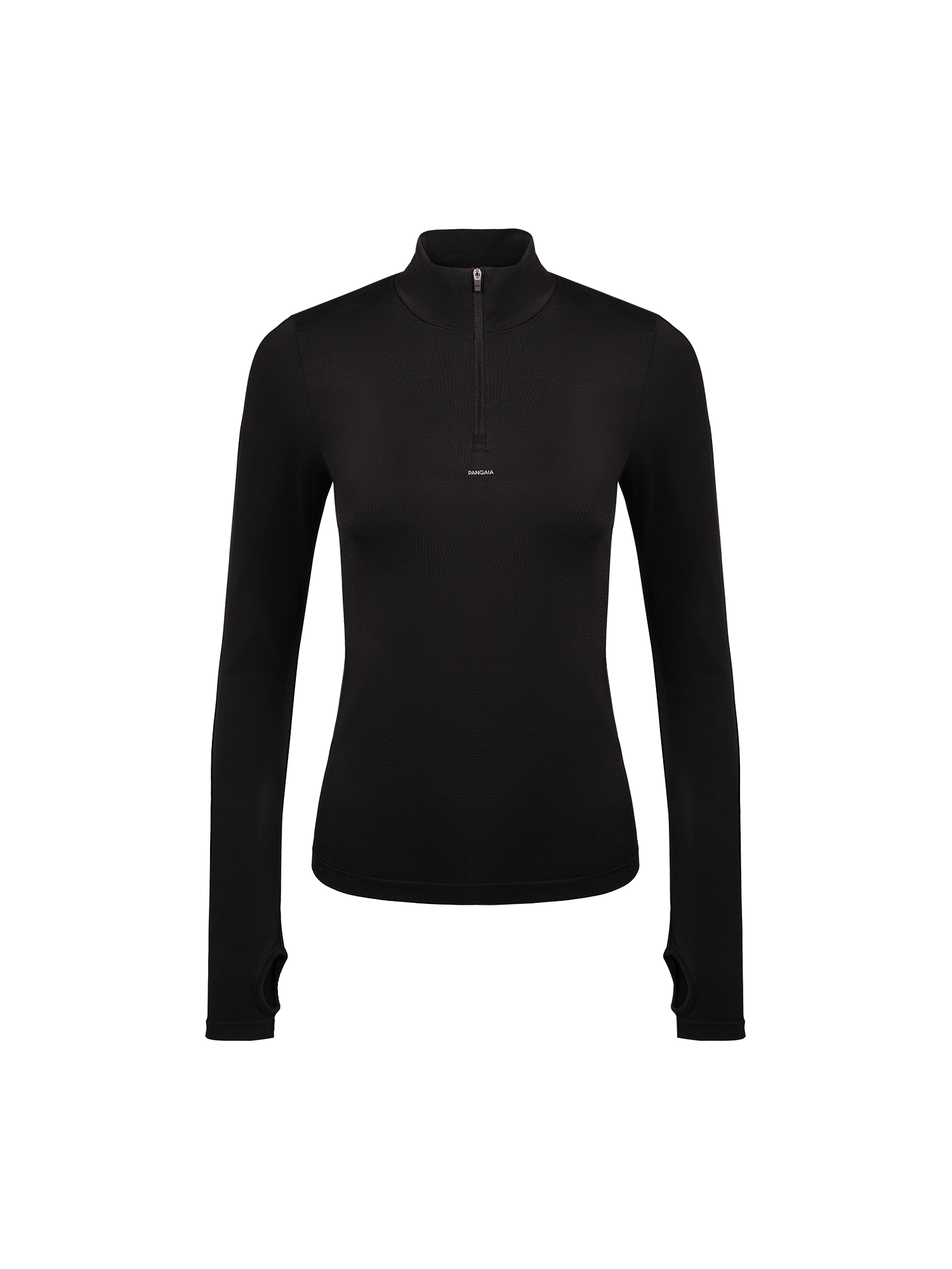 Womens-Active-Seamless-Long-Sleeve-Zip-Top-Black-packshot-3