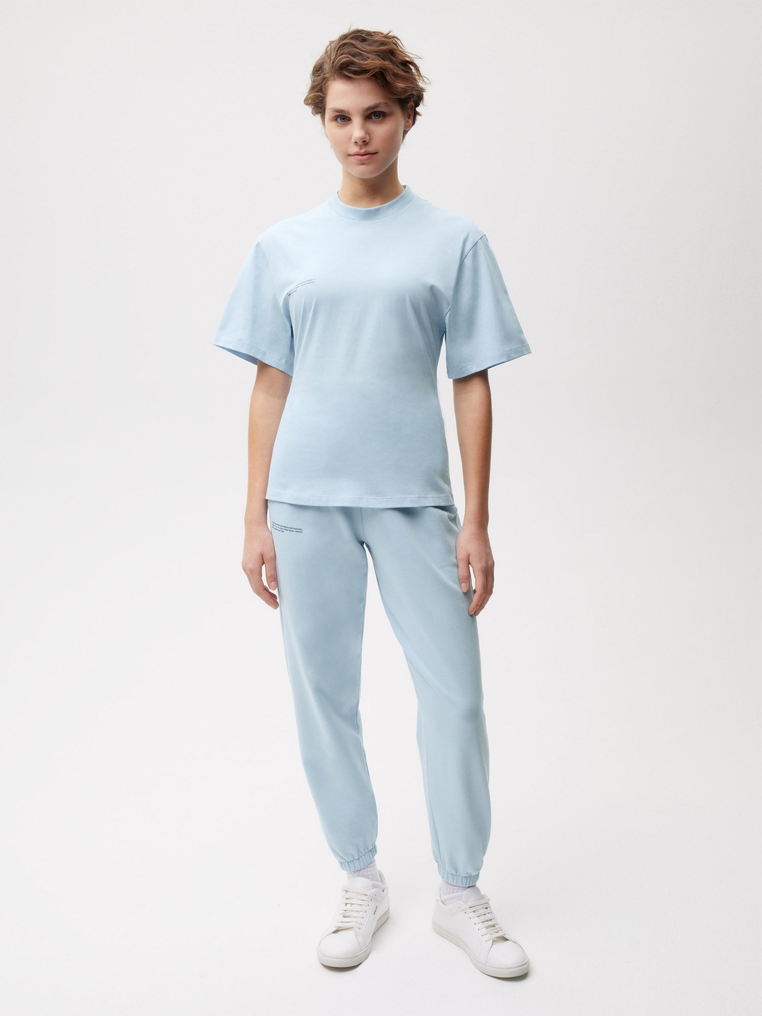 C Fiber Wide Sleeve T Shirt Baby Blue Female