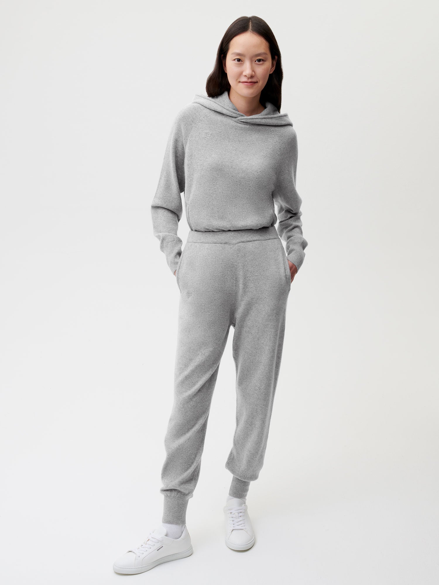 Cashmere Track Pants Pale Grey Melange Female