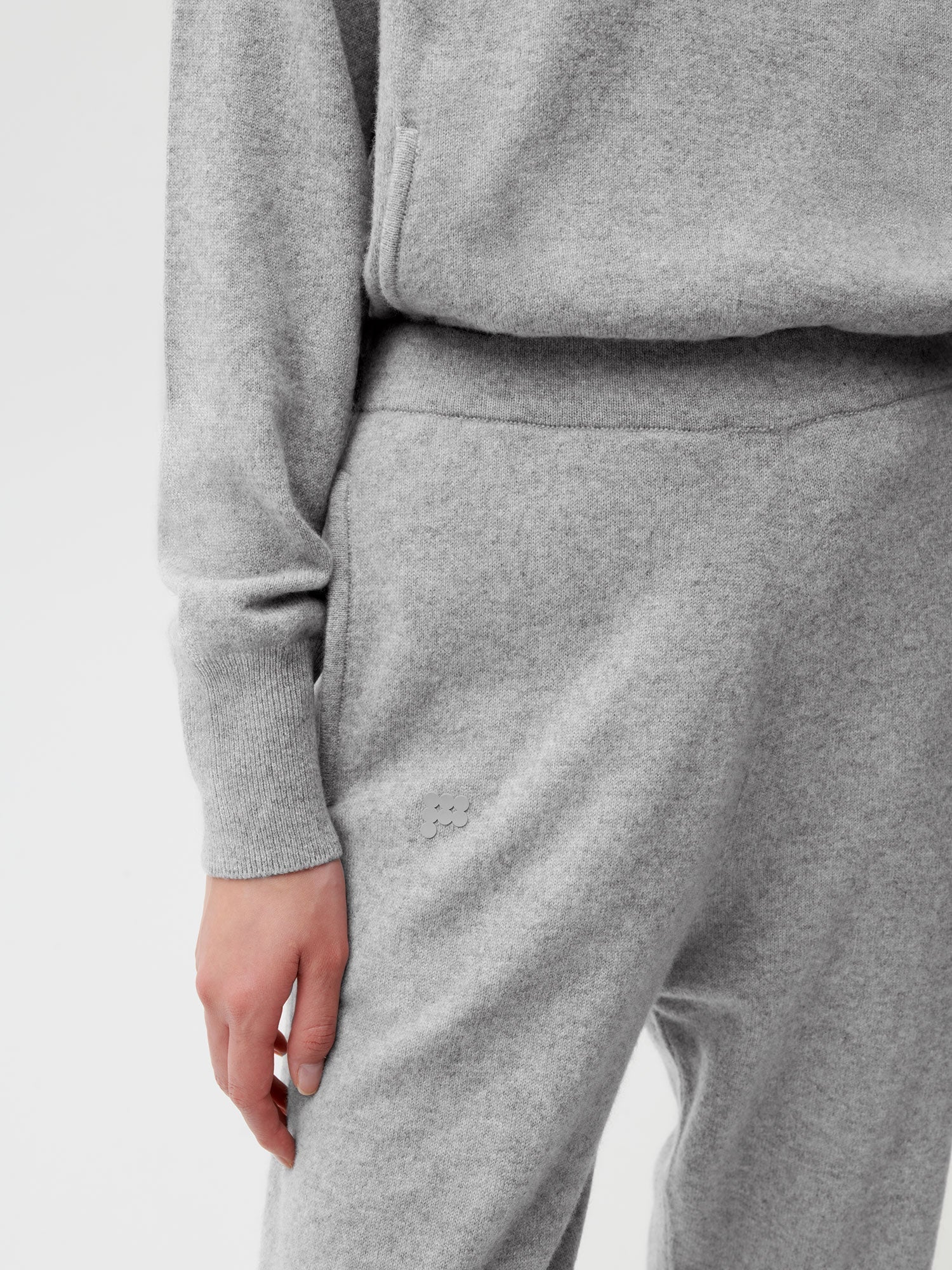 Cashmere Track Pants Pale Grey Melange Female