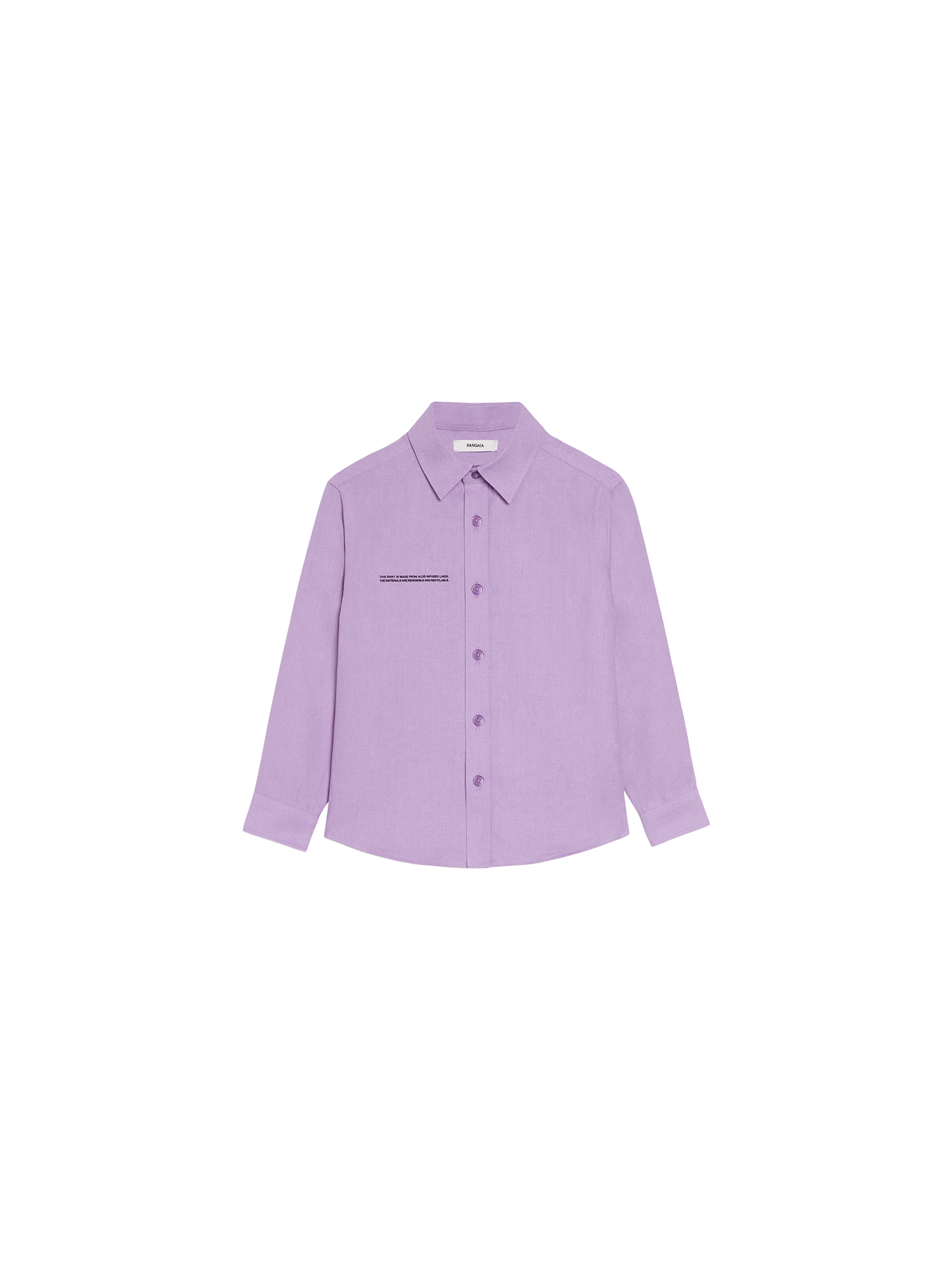 Kids Aloe Linen Long Sleeve Shirt—orchid purple-packshot-3