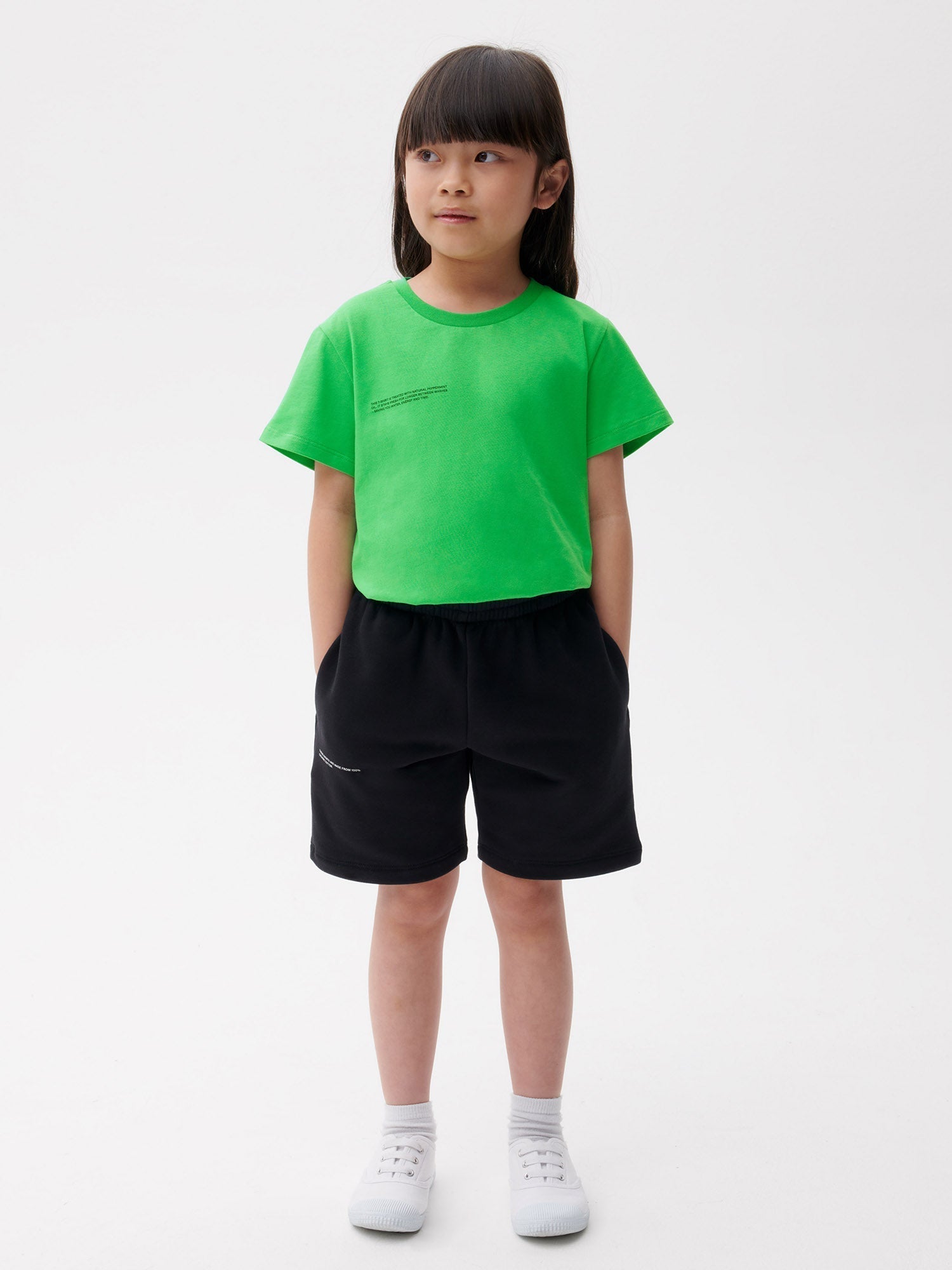 Kids Organic Cotton Long Shorts Black