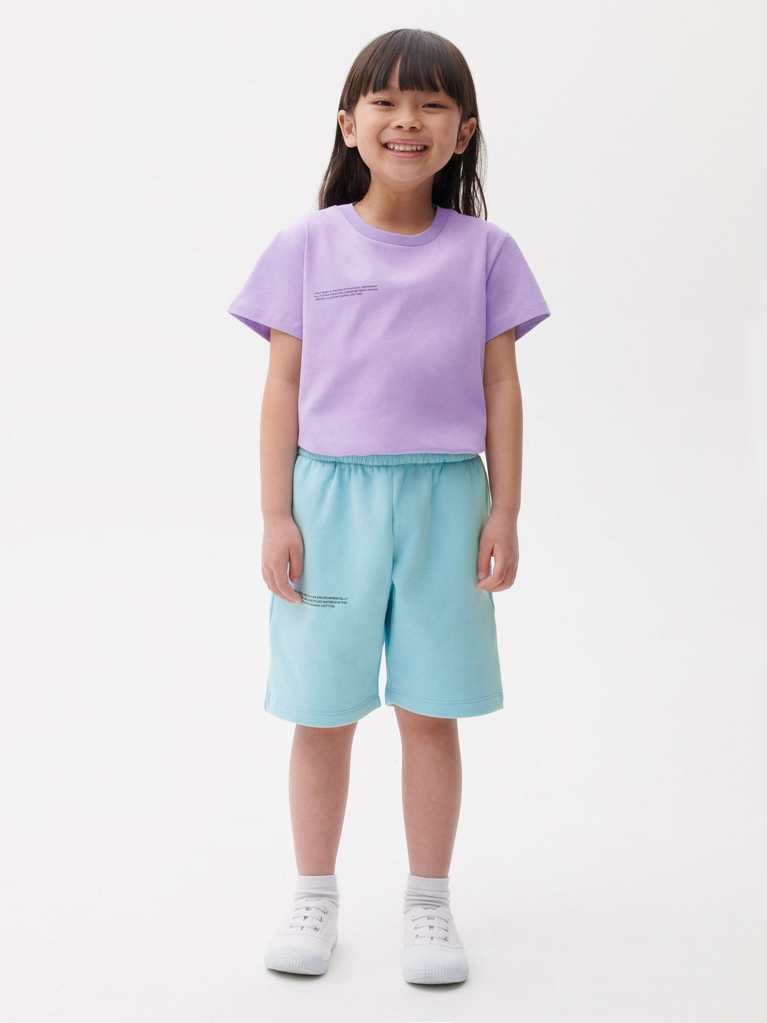 Kids Organic Cotton Long Shorts Celestial Blue