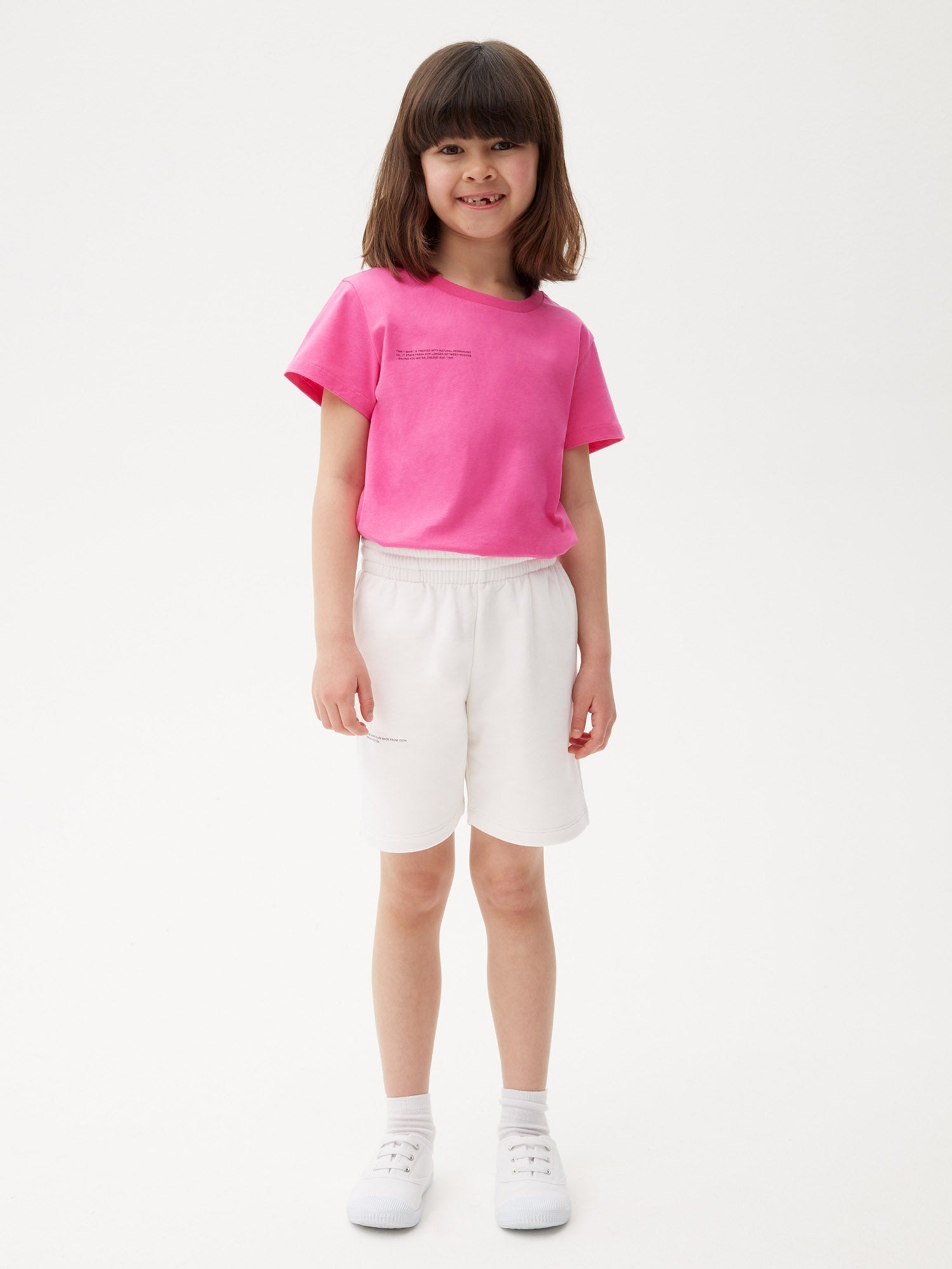 Kids Organic Cotton Long Shorts Off White