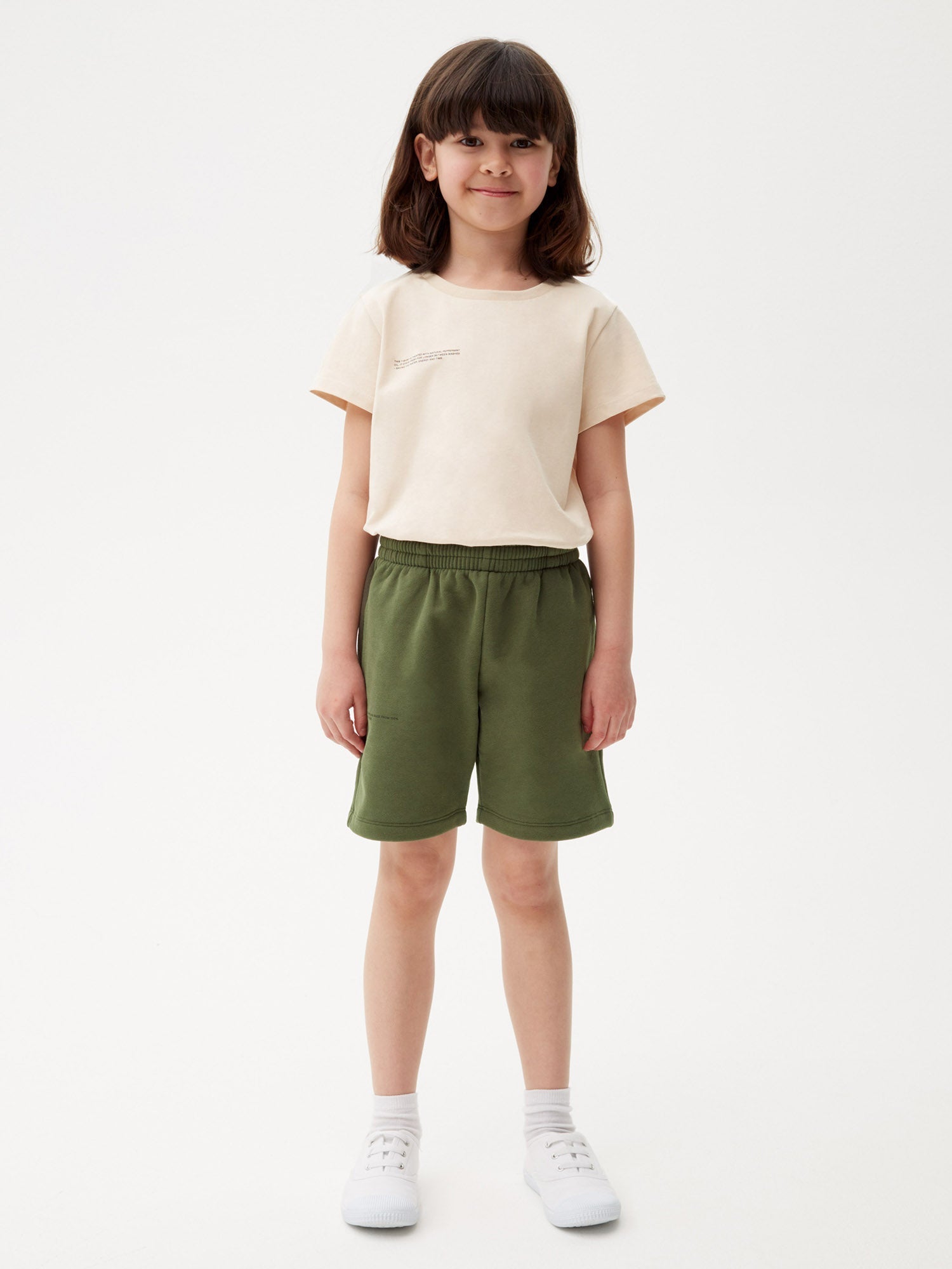 Kids Organic Cotton Long Shorts Rosemary Green