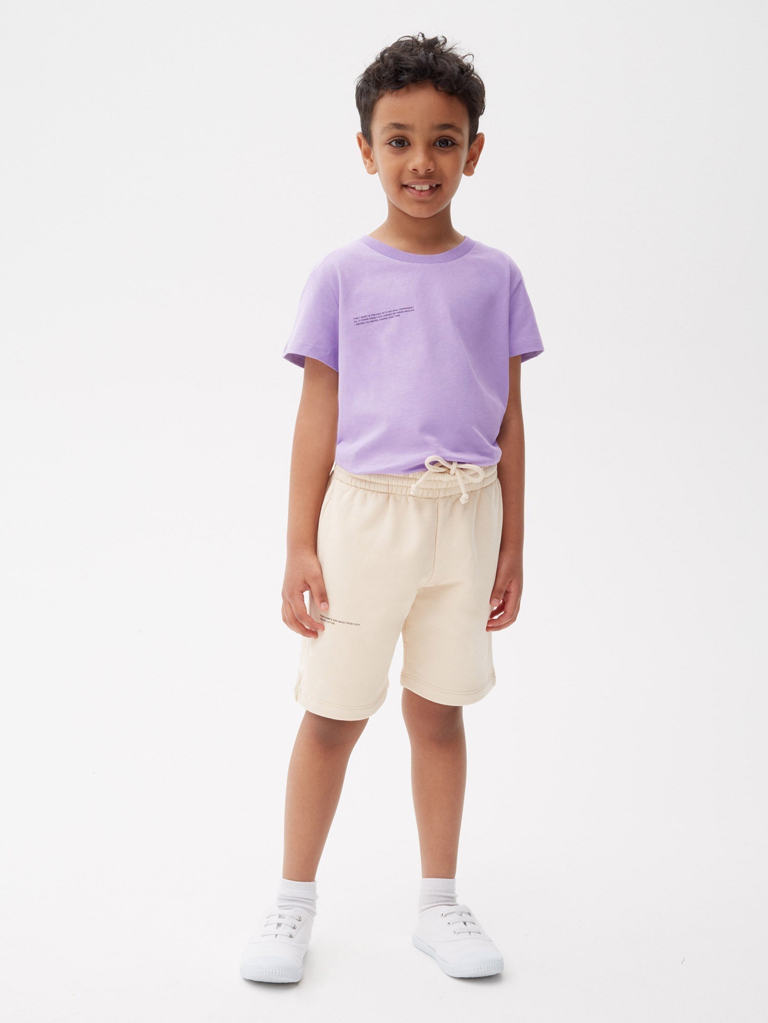 Kids Organic Cotton Long Shorts Sand