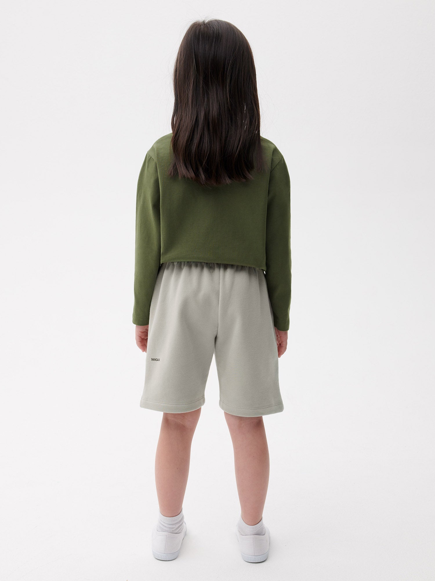 Kids Organic Cotton Long Shorts Stone