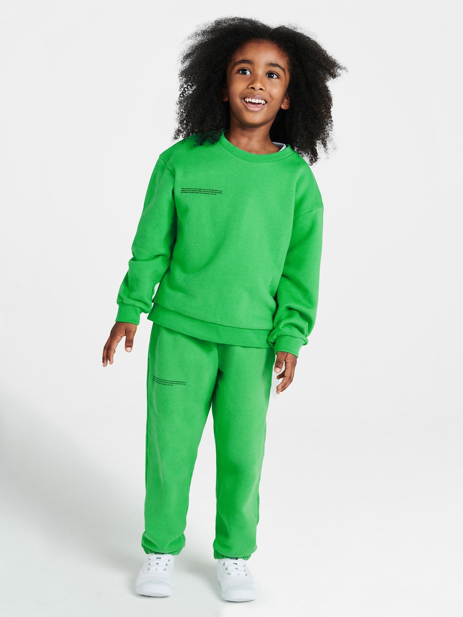 Kids Organic Cotton Sweatshirt Jade Green Model