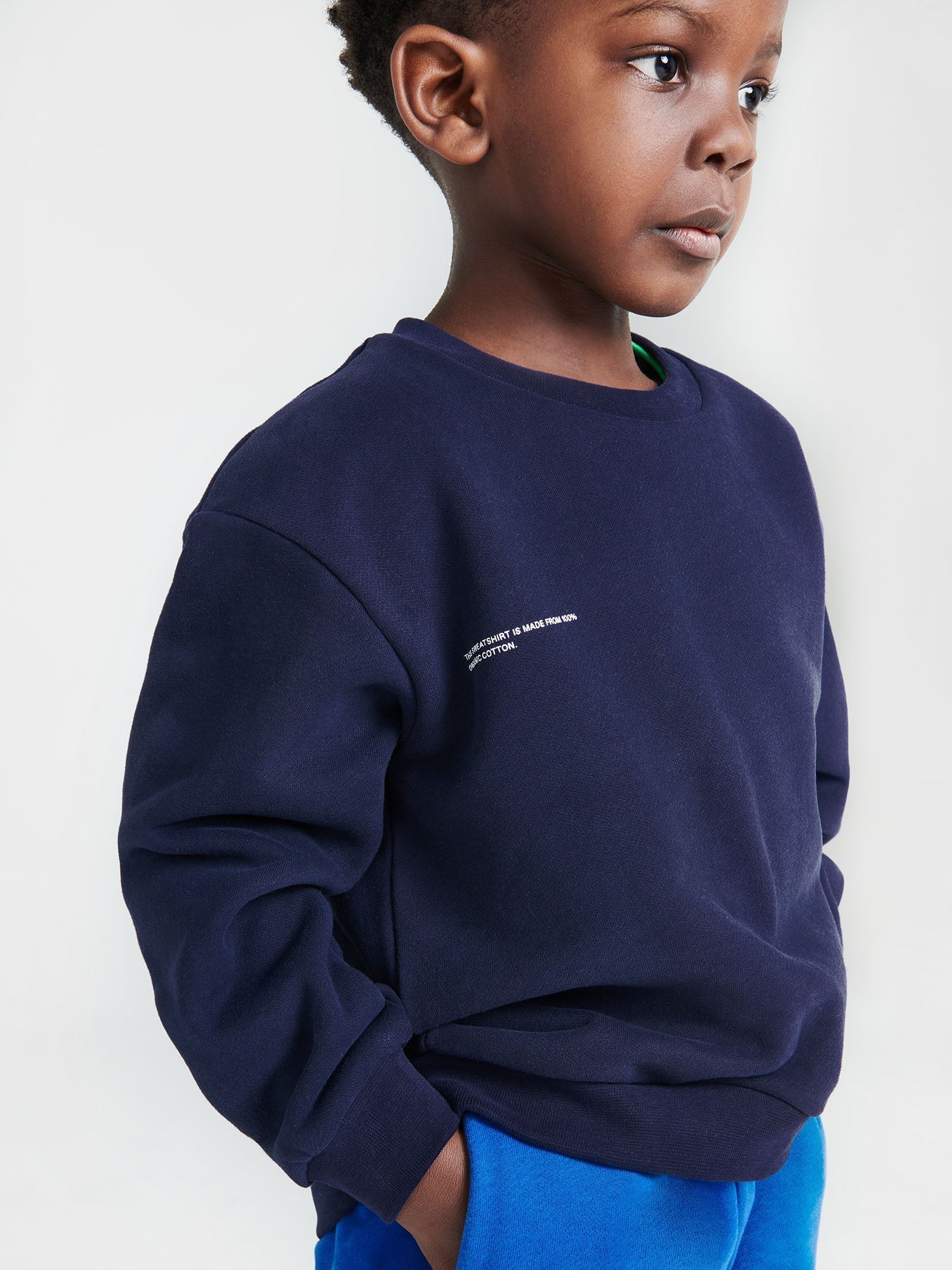 Kids Organic Cotton Sweatshirt Navy Model