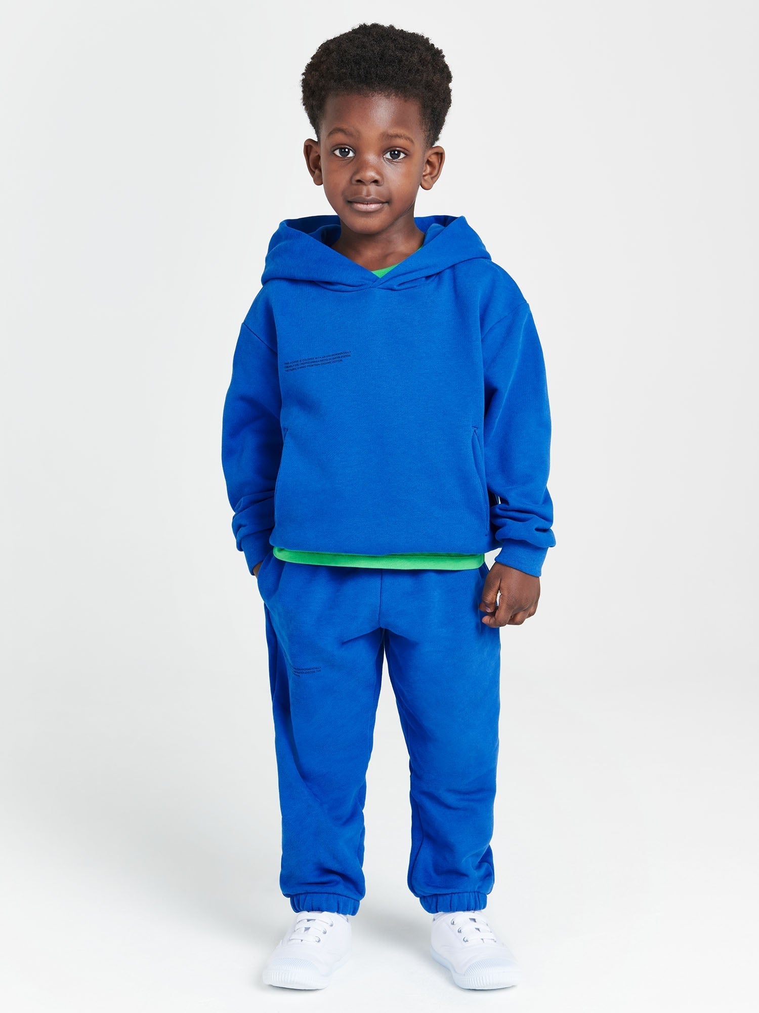 Kids Organic Cotton Trackpants Cobalt Blue Model