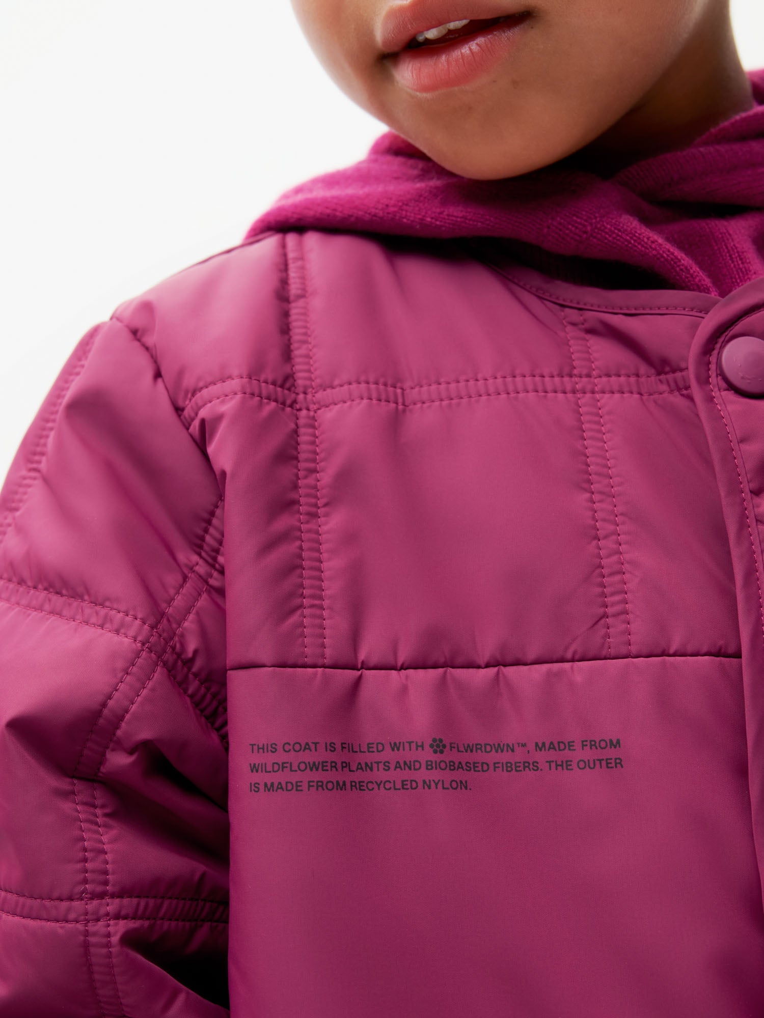 Kids-Recycled-Nylon-NW-FLWRDWN-Quilted-Collarless-Jacket-Plum-Purple-3