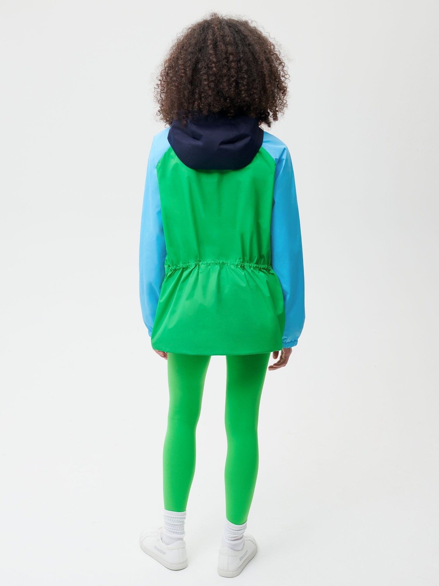 Nylon Colour Block Jacket Jade Green Female