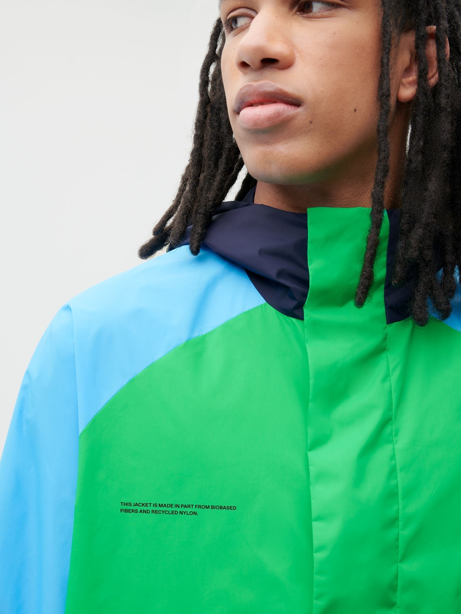 Nylon Colour Block Jacket Jade Green Male