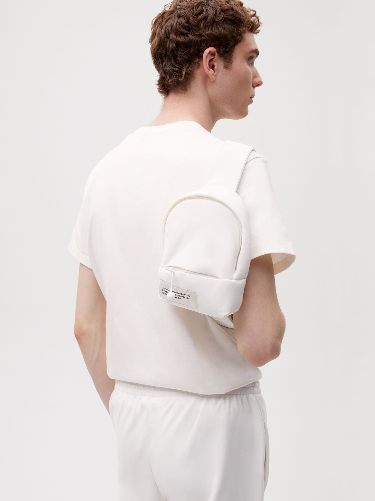 Nylon Padded Mini Backpack Off White Male