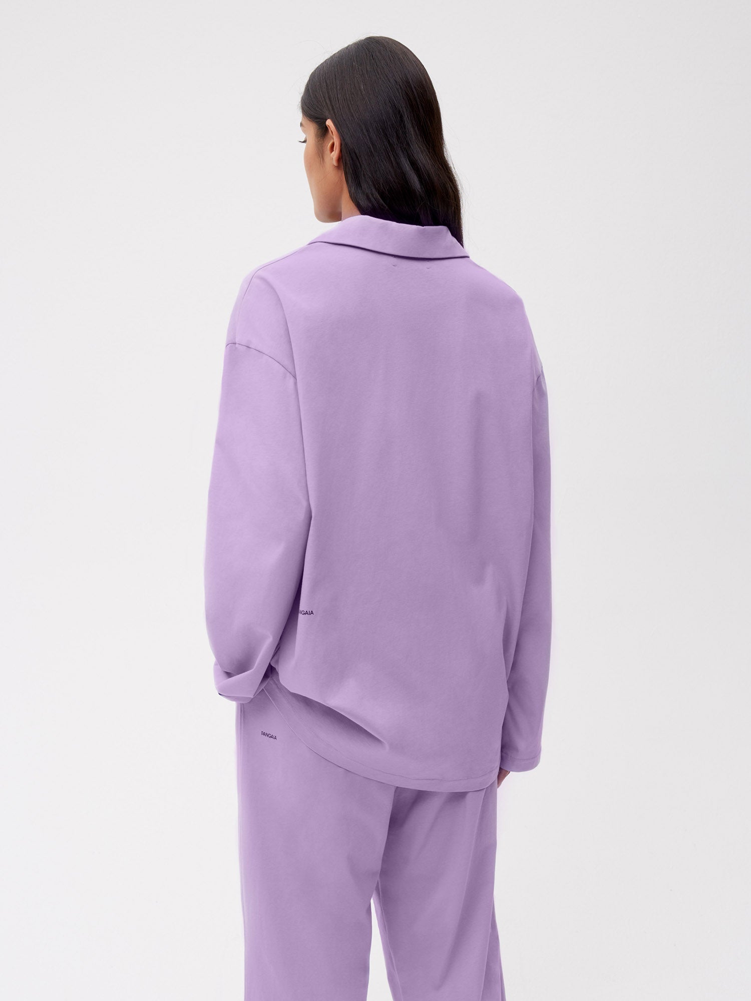 Organic Cotton Button Down Pajama Top Orchid Purple Female