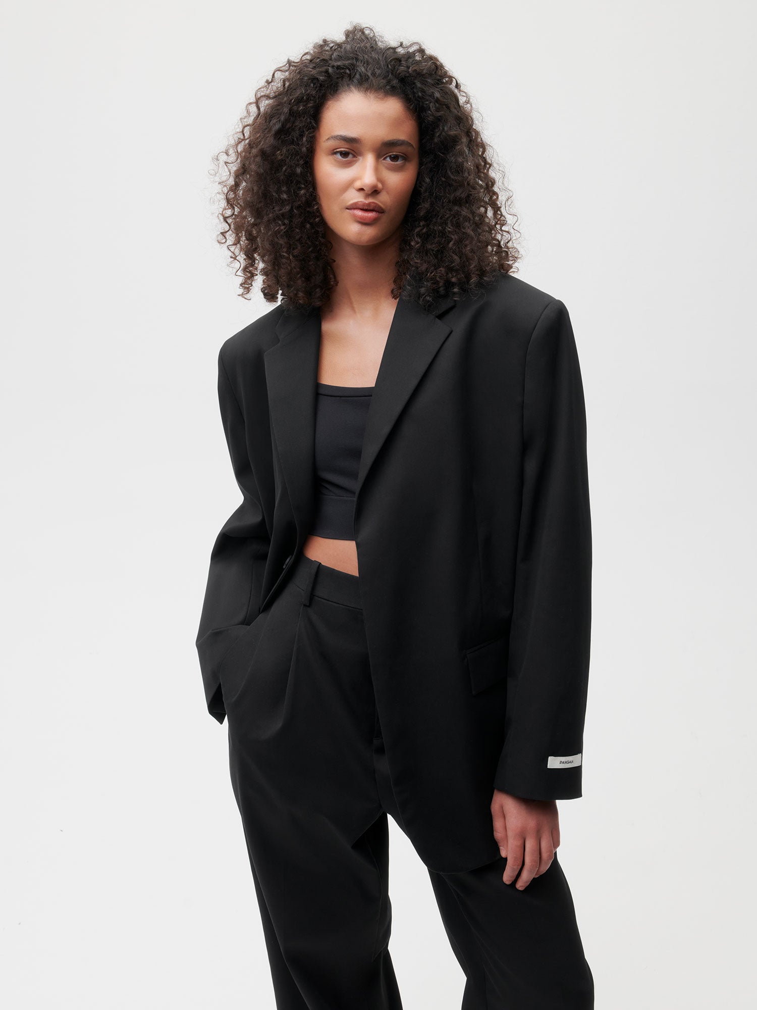 Organic Cotton Oversized Tailored Jacket Black Female