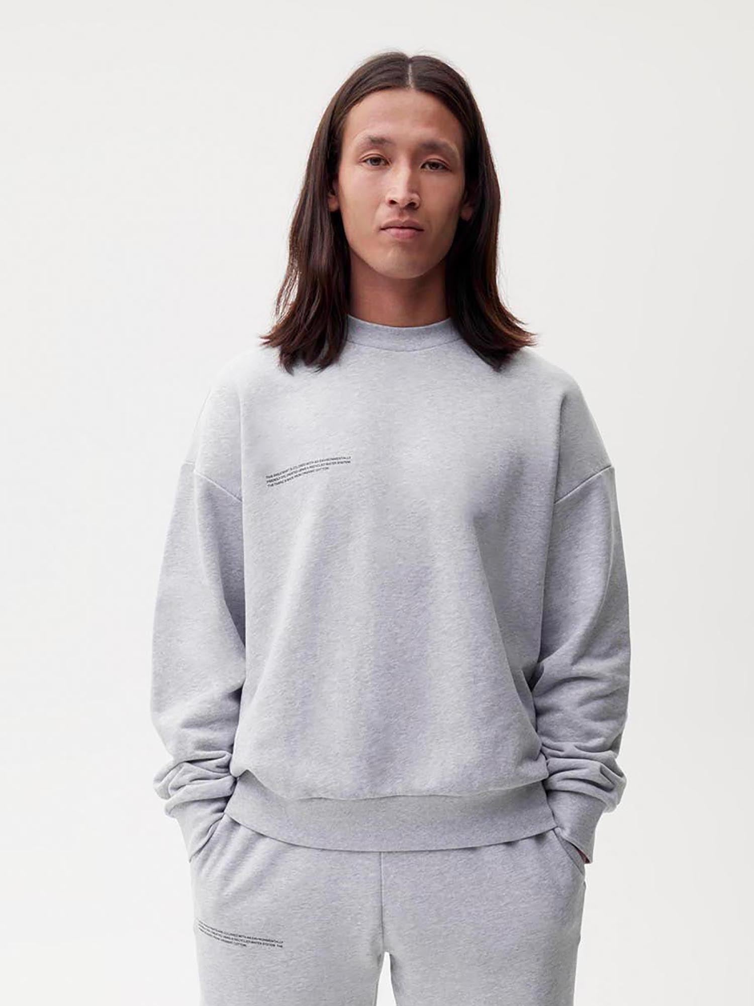 Organic Cotton Sweatshirt Grey Marl Male