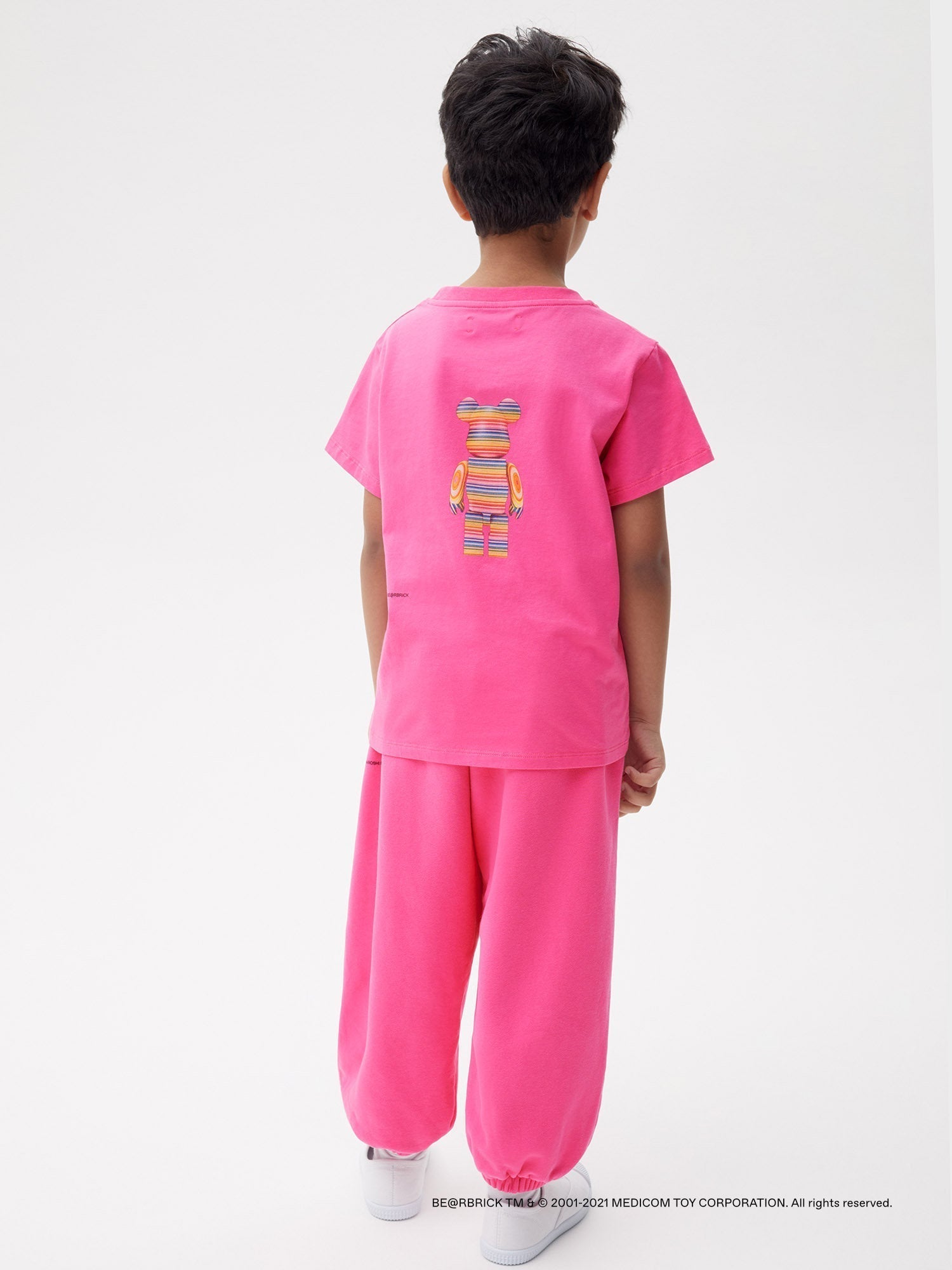 Pangaia Haroshi Bearbrick Organic Cotton T Shirt Flamingo Pink Kids