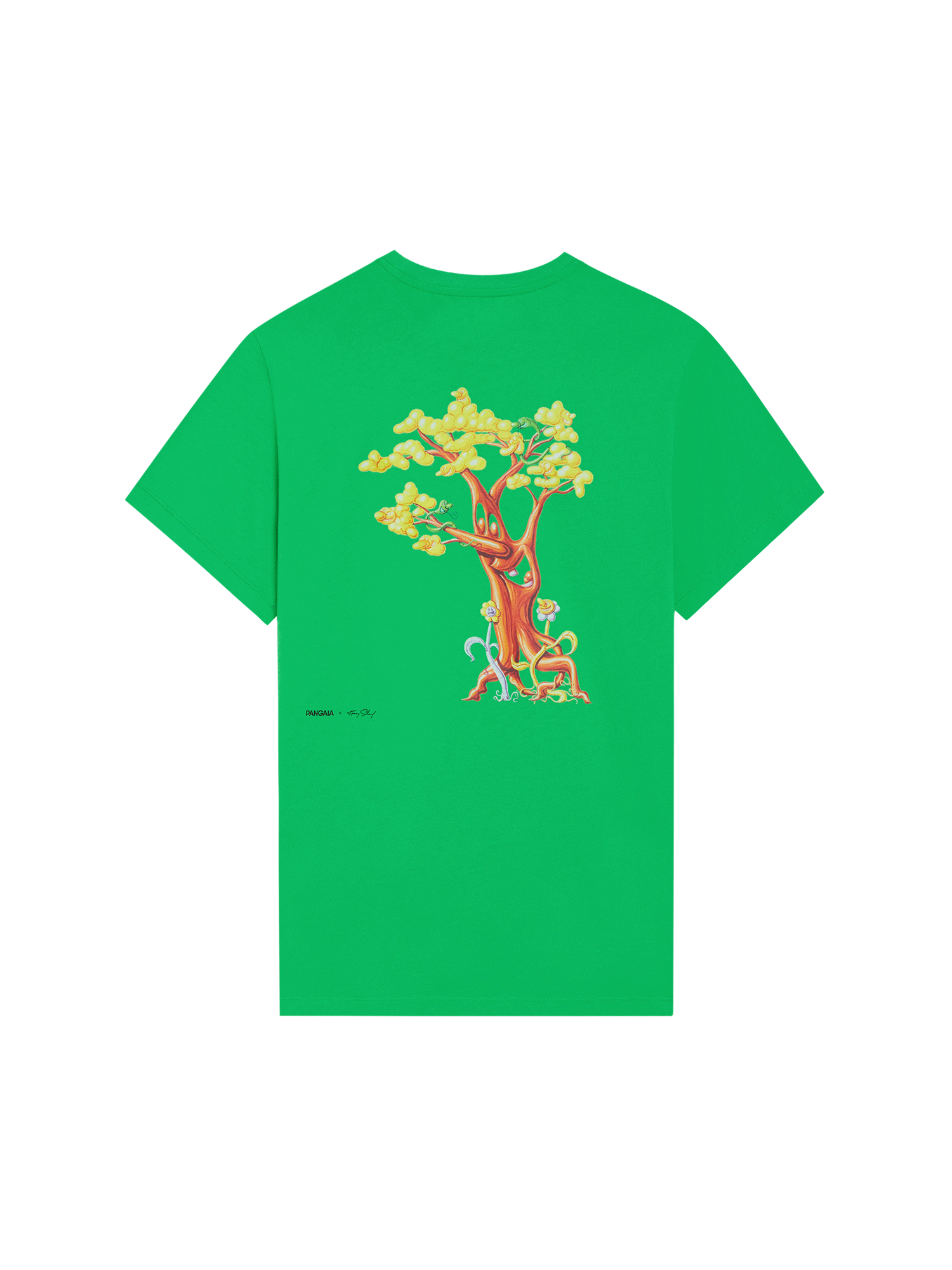 PANGAIA x Kenny Scharf Organic Cotton T-shirt - Paradis Perdu—jade green-packshot-3