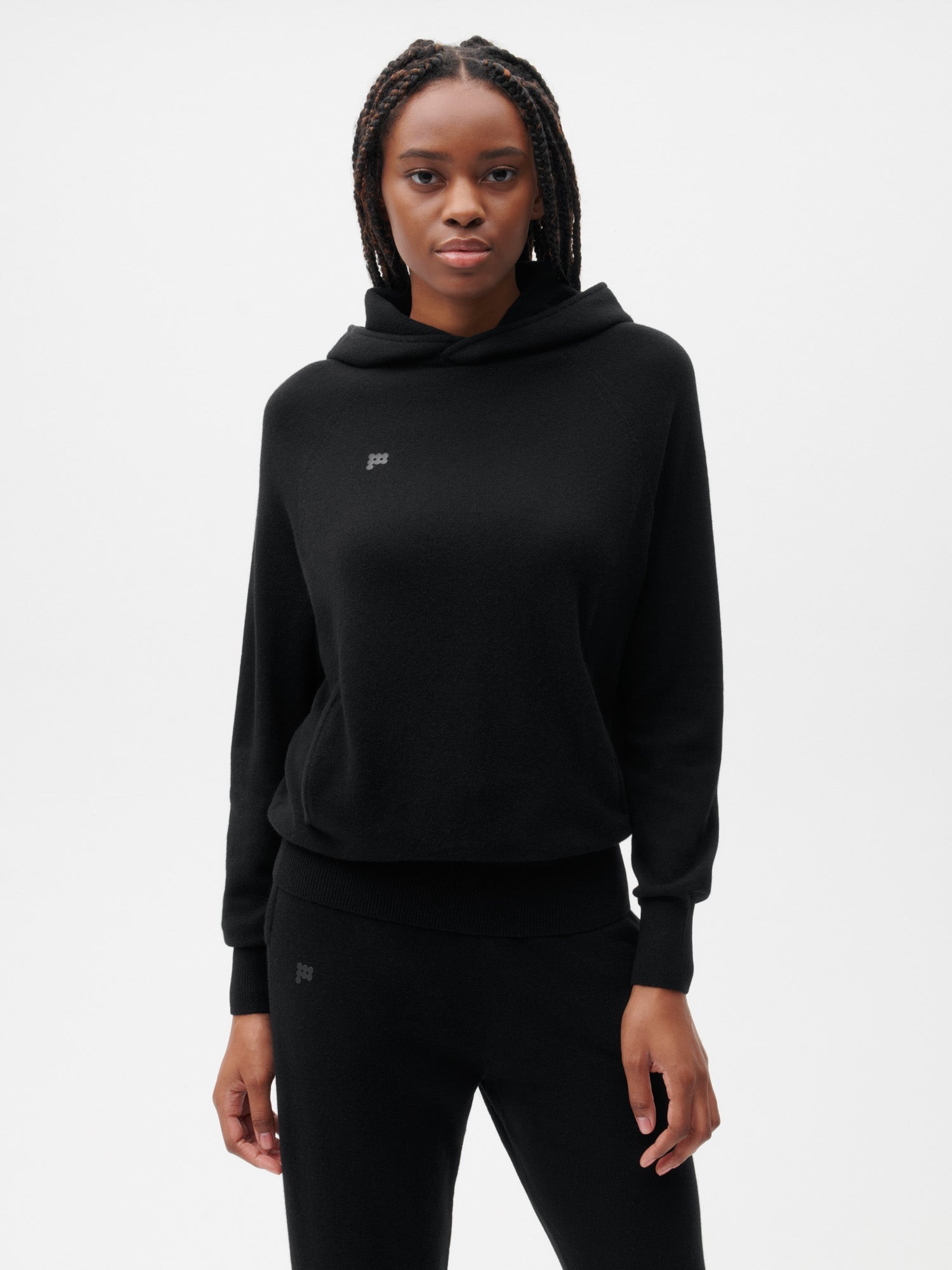 Recycled Cashmere Hoodie—black female
