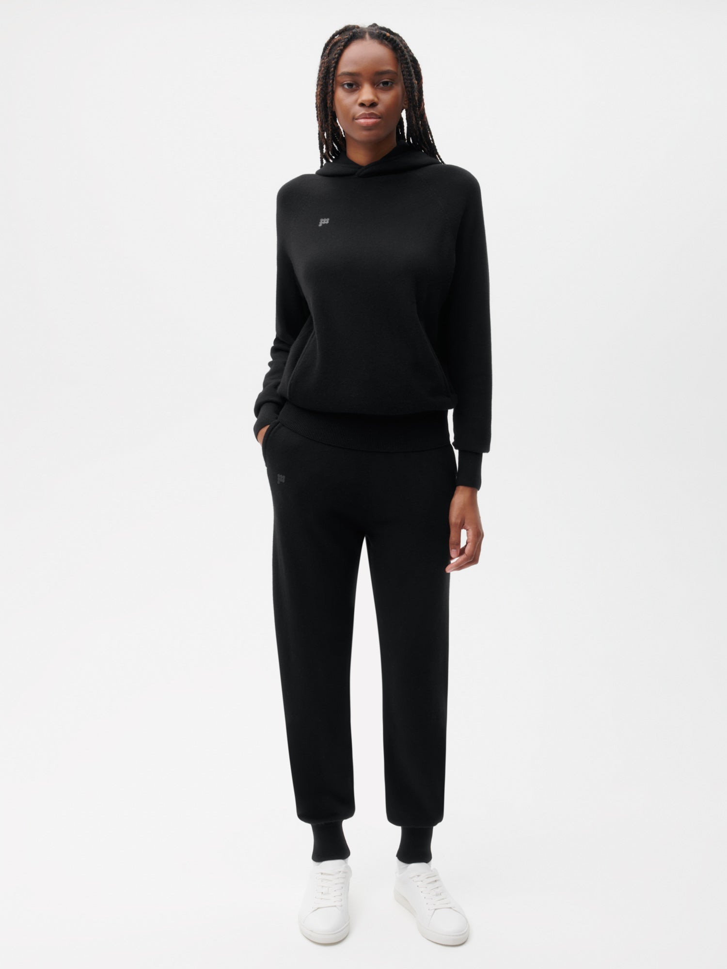 Recycled Cashmere Track Pants—black female