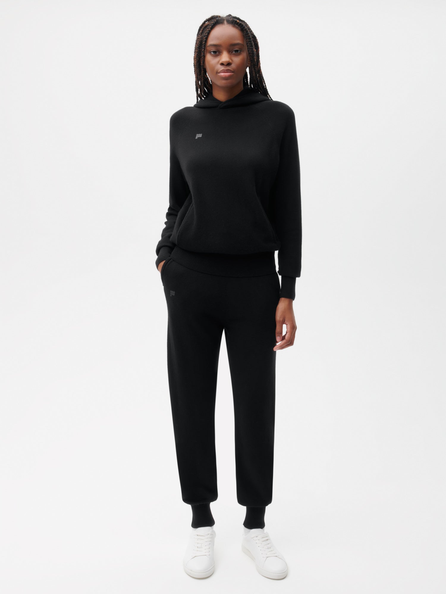 Recycled Cashmere Track Pants—black female