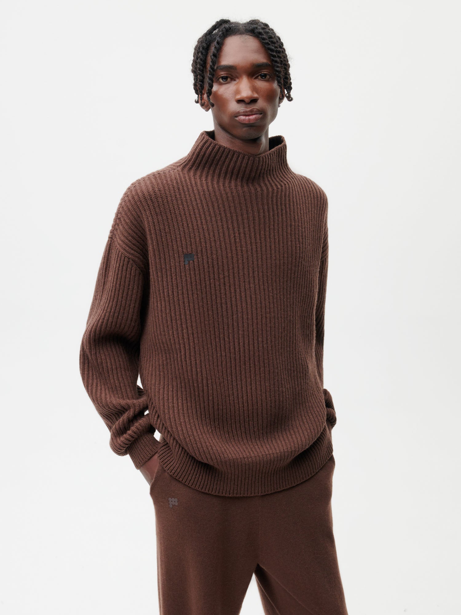 Recycled-Cashmere-Funnel-Neck-Jumper-Chestnut-Brown-Male-1