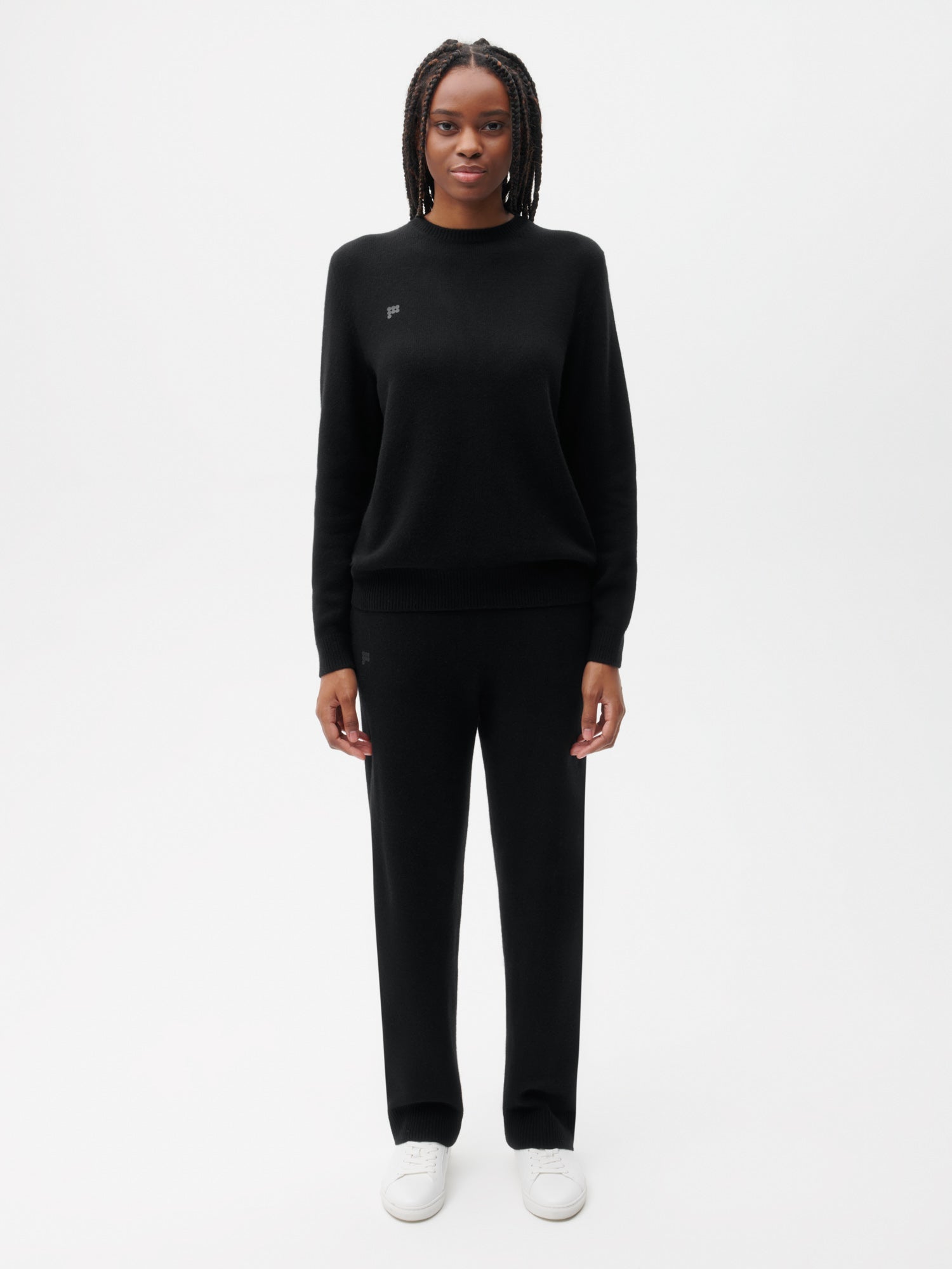 Recycled Cashmere Loose Track Pants‚Äîblack female