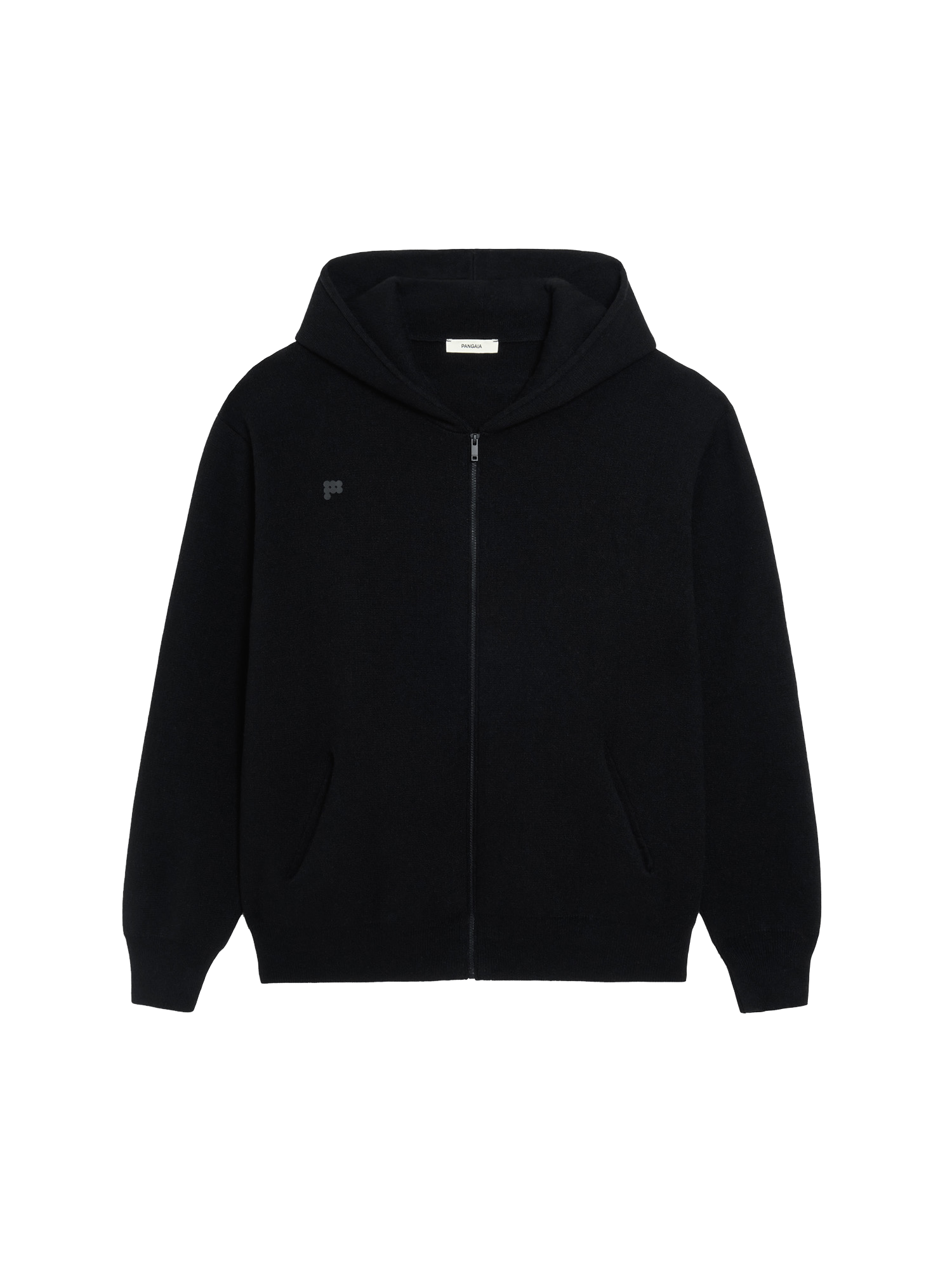 Recycled Cashmere Zipped Hoodie—black-packshot-3