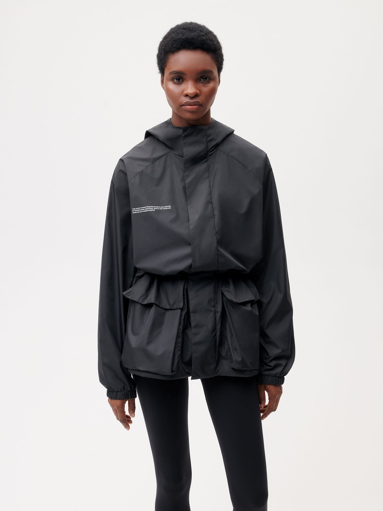 Recycled Nylon Color Block Jacket—black female