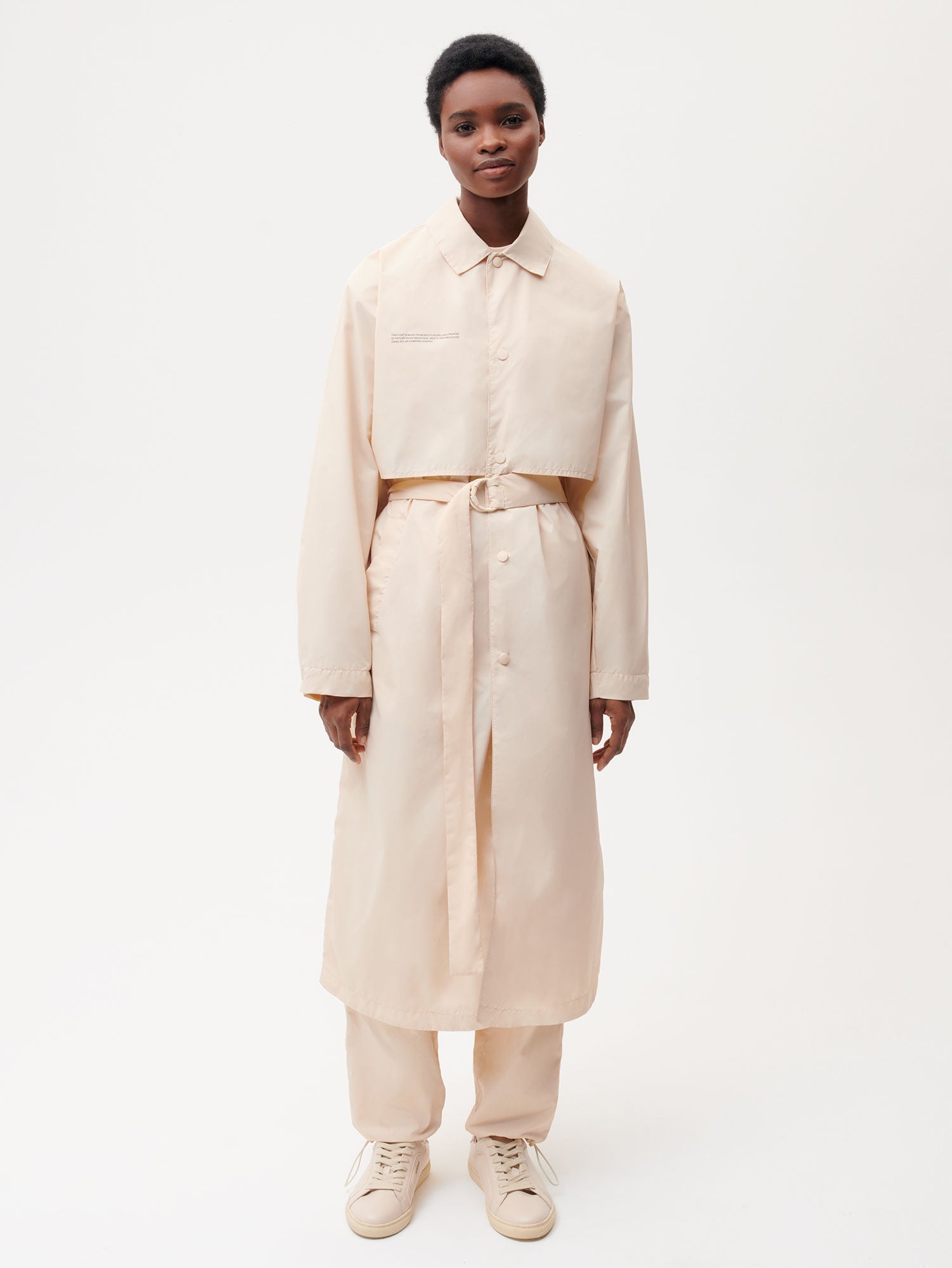 Recycled Nylon Trench Coat—sand female