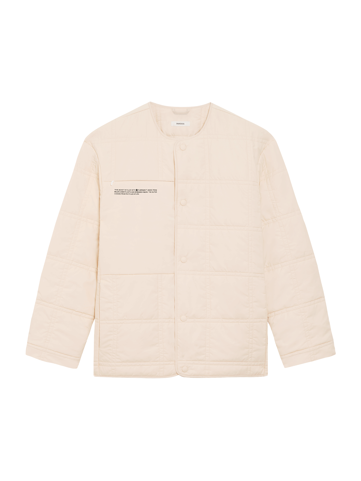 Recycled-Nylon-NW-Flwrdwn-Quilted-Collarless-Jacket-Sand-packshot-3