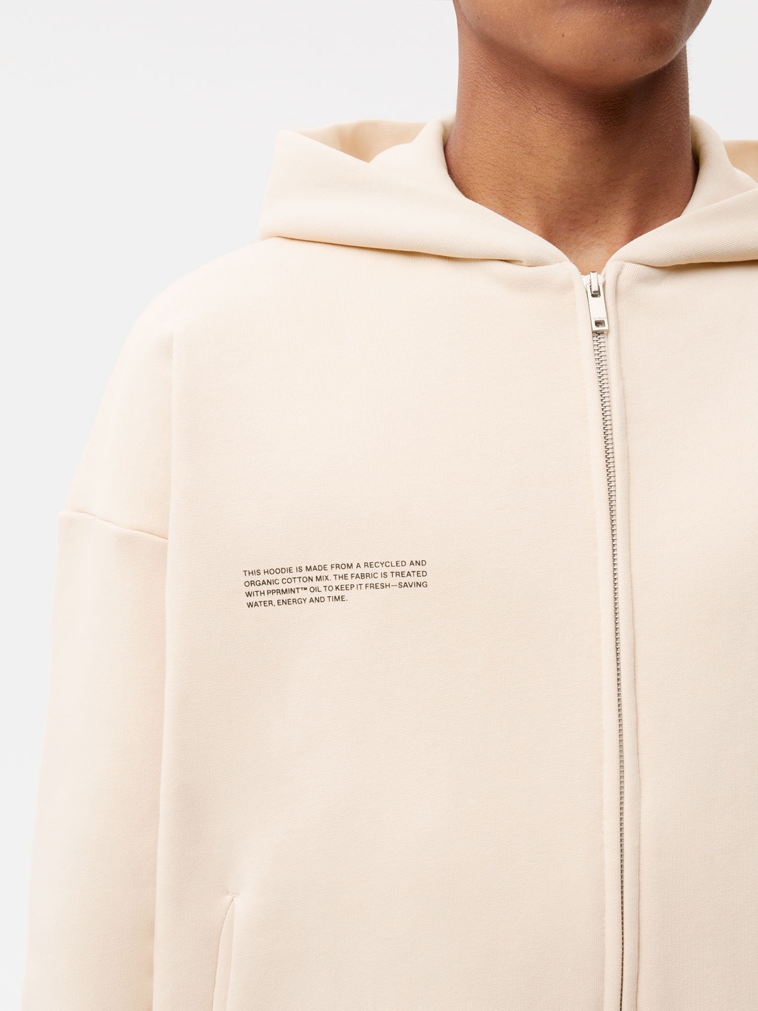 Wide Fit Zipped Hoodie—sand male